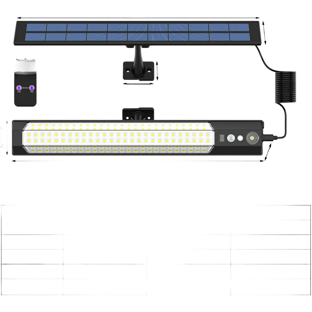 Outdoor Security Black Solar Wall Light Eco Friendly Outdoor Lighting Solar Lamp LED Outdoor Lamp ABS Material