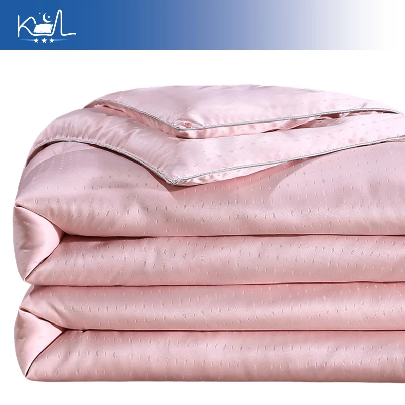 100% Mulberry Silk Summer Quilt, Lightweight Handmade Air Conditioner Comforter, Thin Cooling Blanket for Hot Sleepers