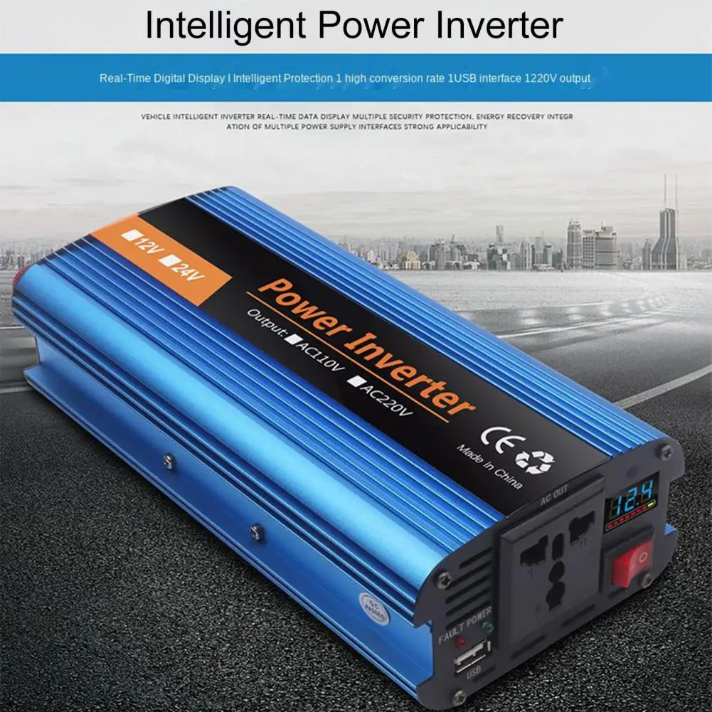 

6000W Car Power Inverter Sine Wave Solar Inverter DC12V/24V To AC 220V Sine Wave Voltage Converter Adapter For Outdoor Travel