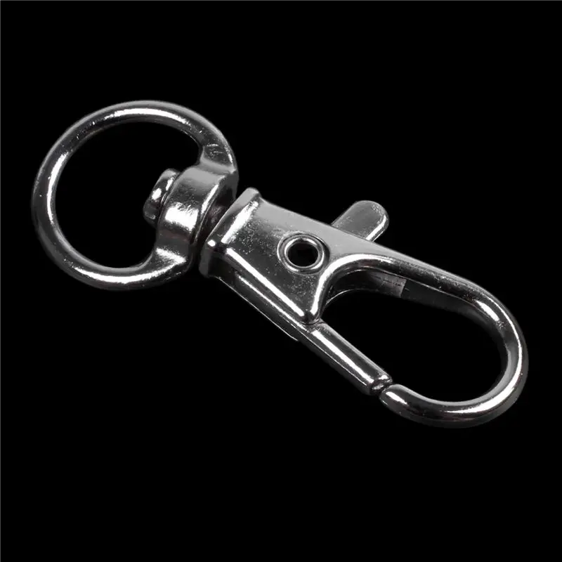 AT63-200Pcs Metal Clasp Swivel Trigger Clips Snap Hooks Key Ring Bags DIY Craft Silver