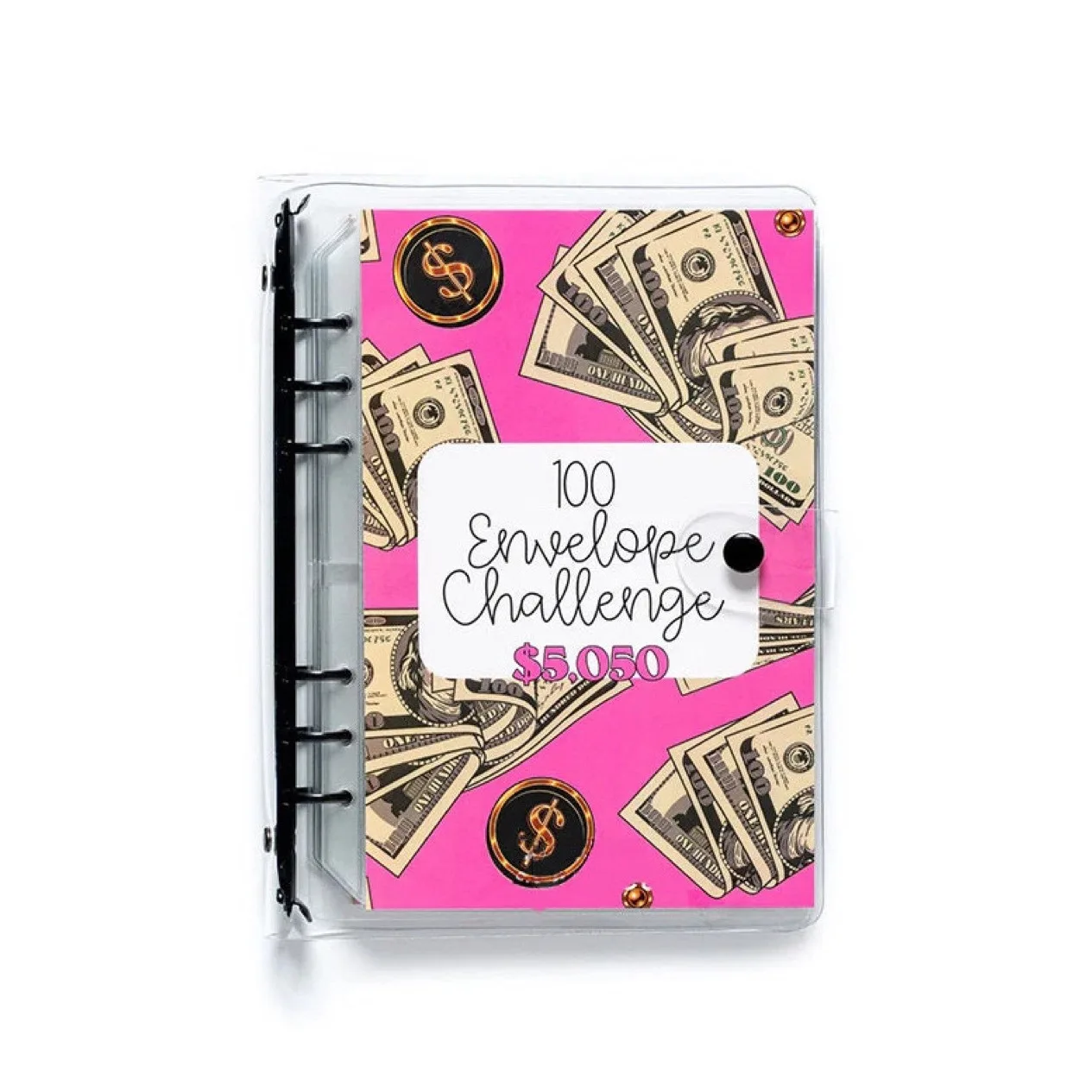 A5 Pink 100 Envelope Binder Loose-Leaf Binder Budget Binder With Cash Envelopes Money Organizer System For Save Money