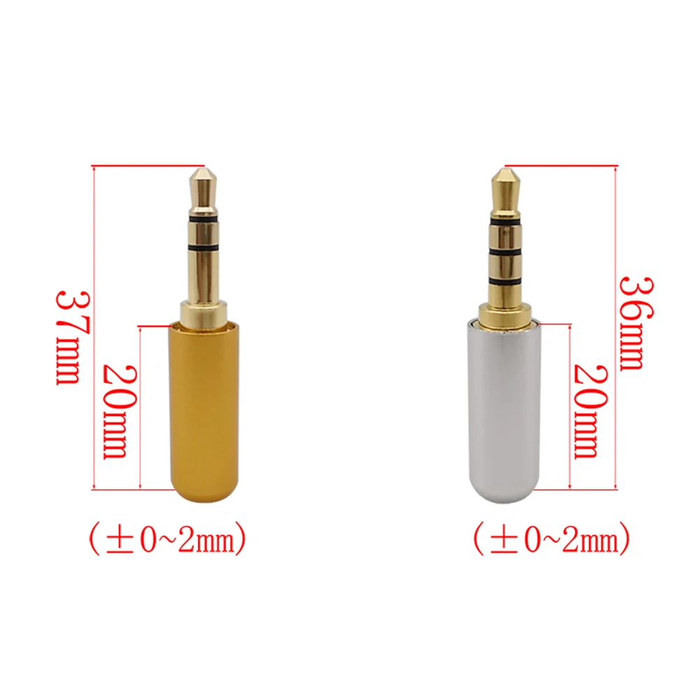 3.5mm 3/4 Poles Headphone Plug Stereo Male Gold Plated Audio Adapter 3.5 Hifi Speaker Earphone Jack AUX Solder Wire Connector