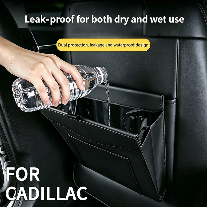 For Cadillac CT5 CT6 ATS CTS Escalade ESV SRX STS XT5 XTS Car Seat Back Clip‑on Lightweight Easy‑install Trash Organizer