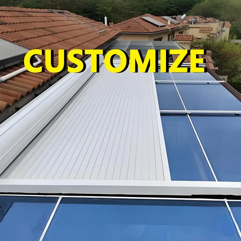 Any Size Custom Multi Color Optional Aluminum Awning Fluorocarbon Coated Fade Resist Motor Auto Retractable Sunroom Patio Canopy