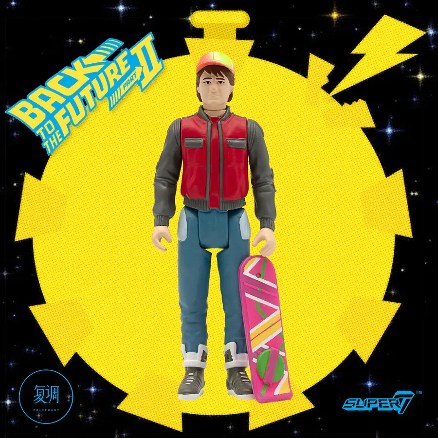 In Stock Super7 Back To The Future ReAction Figure Hoverboard Marty Toy Movie Model Toy Collection Gift Doll Christmas Birthday