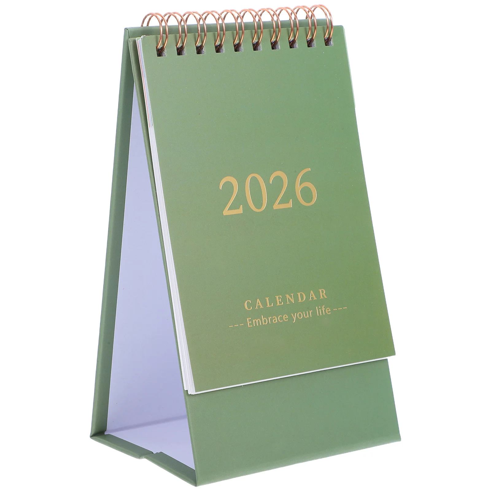 

Минималистичный настольный календарь 2026 года, зеленый, складной, с подставкой, ежемесячный планировщик для организации рабочего времени офисных сотрудников и домашнего учебного пространства, компактный