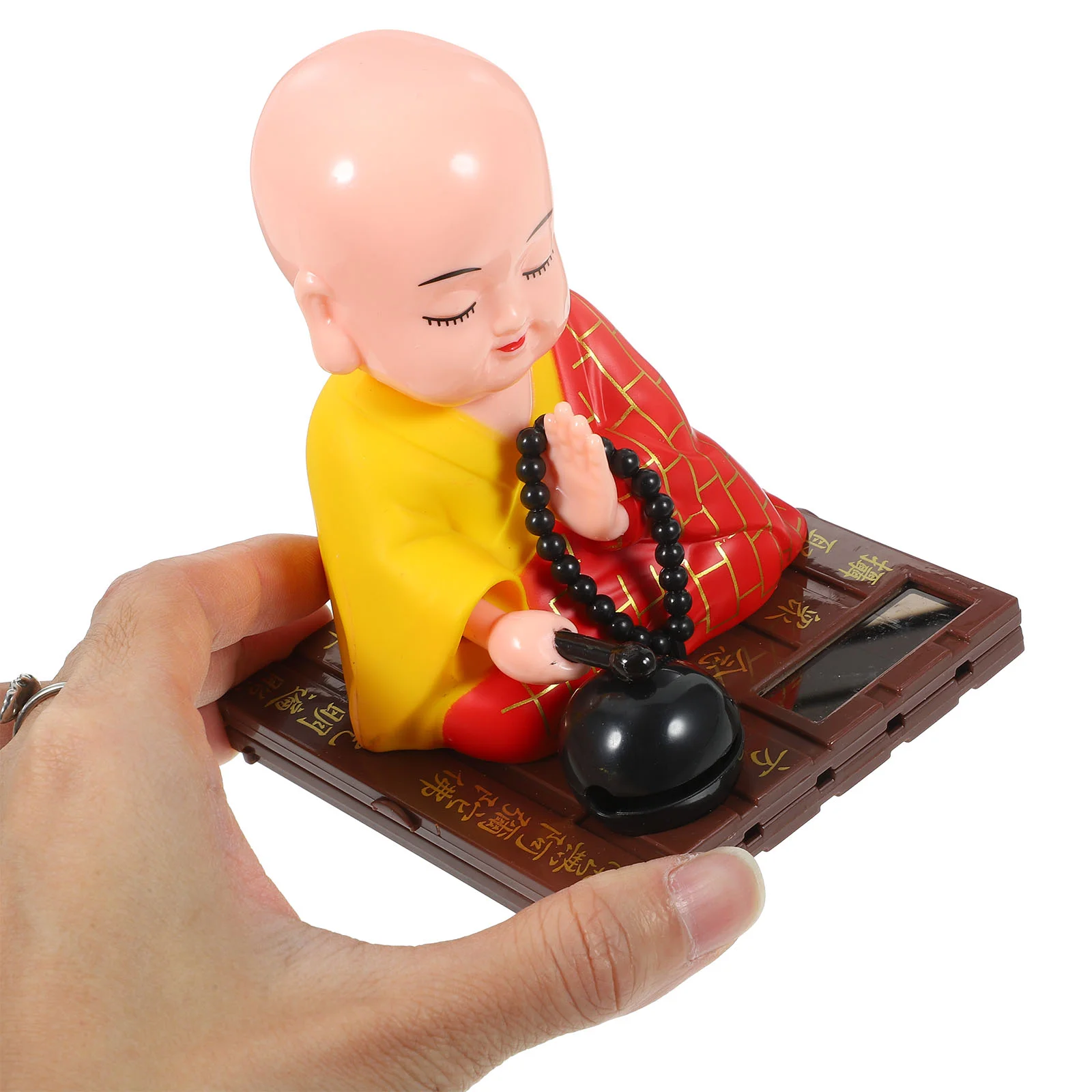 Ornaments Zen Monk Decoration Car Dashboard Decorations Statue Buddha Toy Number Solar Craft