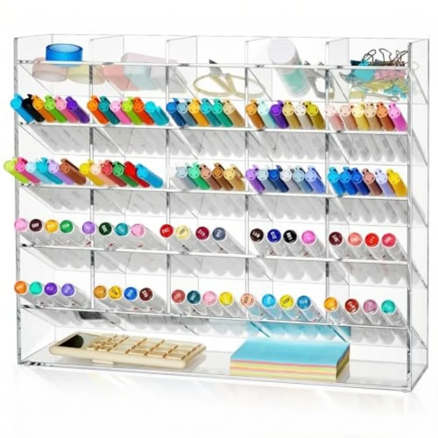 

Acrylic Pen Organizer Storage for 300 Markers Vertical Marker Organizer Acrylic Pen Display Holder for Office Desk Desktop Stat