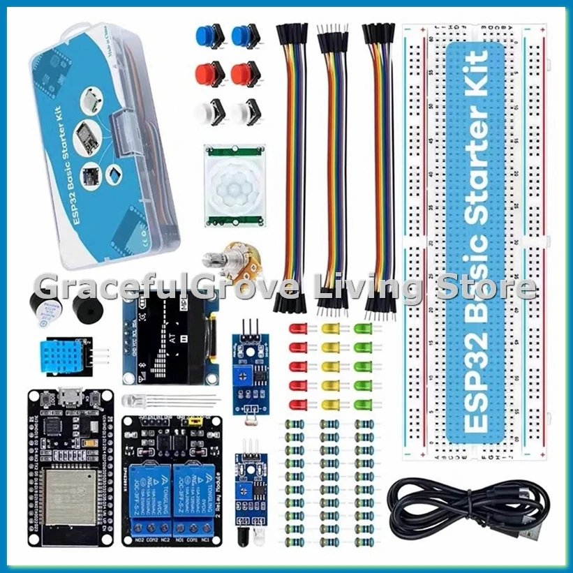 New ESP32 Kit for ESP32 ESP-32S WIFI IOT Development Board DIY Learning Kit with Tutorial with for IDE-A69M