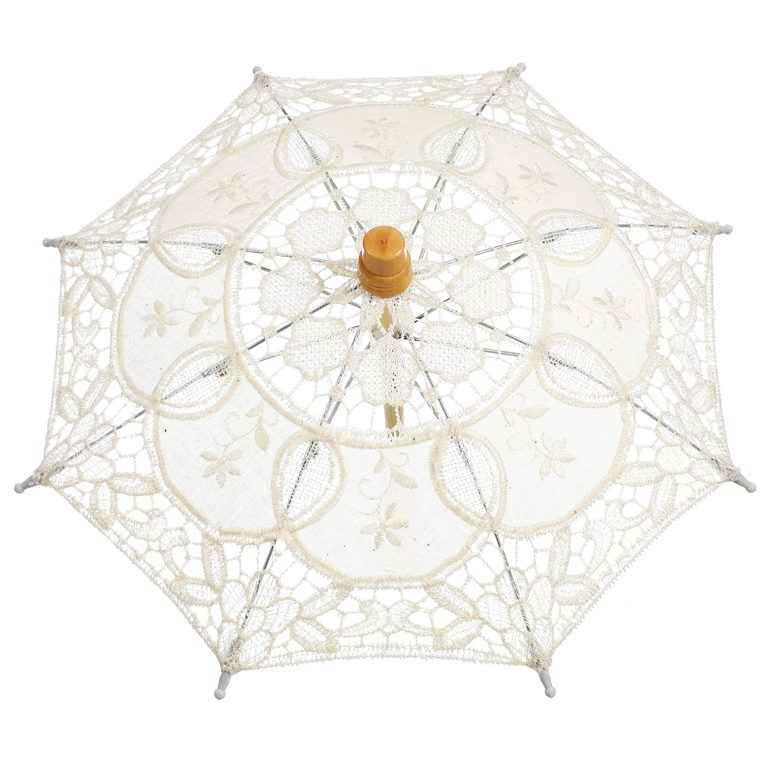 Paraguas de algodón de encaje premium Sombrilla multifuncional para fiesta de boda Reunión de té Fotografía Prop Decoración nupcial Blanco