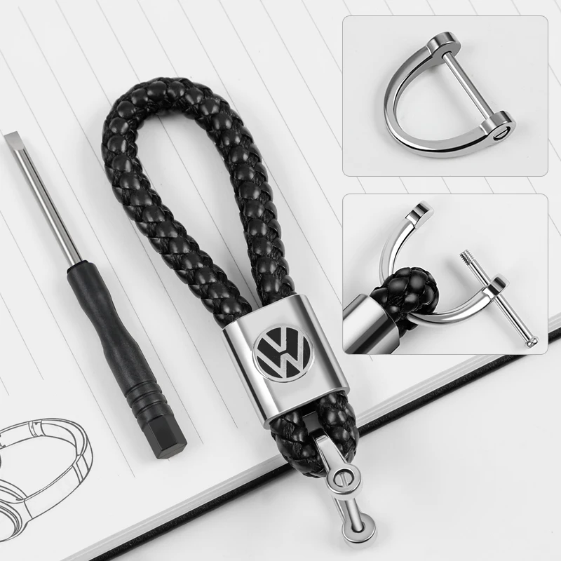 Metal/Leather Car Styling Keychain For VW Volkswagen Golf Polo Passat Touran Jetta Key Chain Rings Accessories