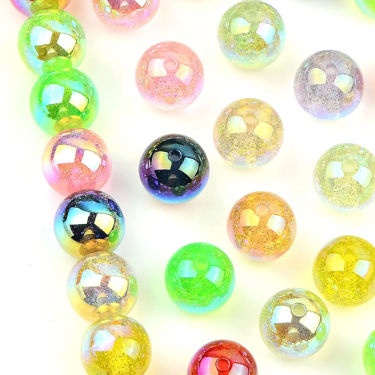 5pcs 1.6cm Random Color Mix Round Twinkling Acrylic Beads DIY Jewelry Makeing DIY Bracelet Earrings Necklace Accessories