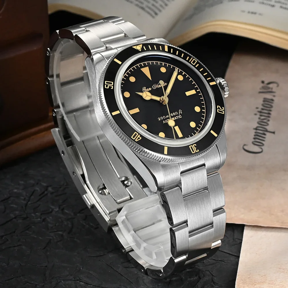 San Martin 2024 Vintage 38mm 6200 Diver Automatic Watch for Men Luxury NH35 Mechanical Watch Sapphire Waterproof 200m Relojes