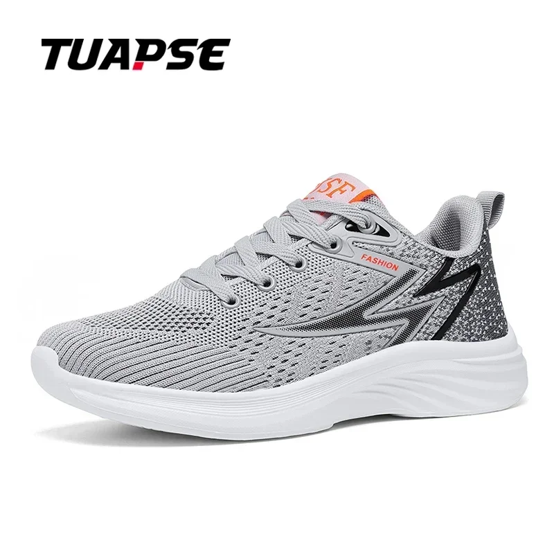 TUAPSE Men's Running Shoes Breathable FLyware Fabric Sneakers New Trendy Soft Bottom Casual Men Shoes