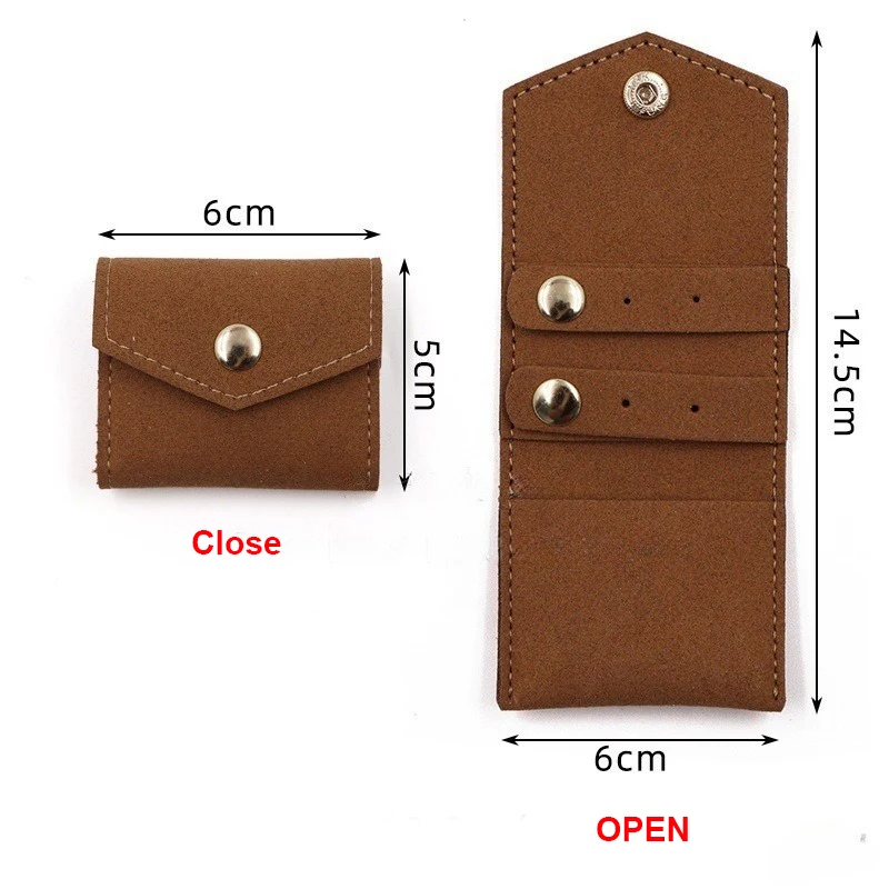 Foldable With Snap Closure Microfiber Mini Suede Jewelry Storage Bag Necklace Earring Ring Storage Bag Small Pouch Organizer