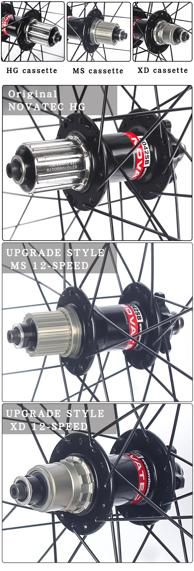 ROCKBAO Mountainbike-Laufradsatz, 26 27,5 Zoll, Scheibenbremse, Aluminiumlegierung, 4 Lager, 7–12 Gänge, 29er QR/Steckachse, AM MTB-Fahrrad – Detail 2