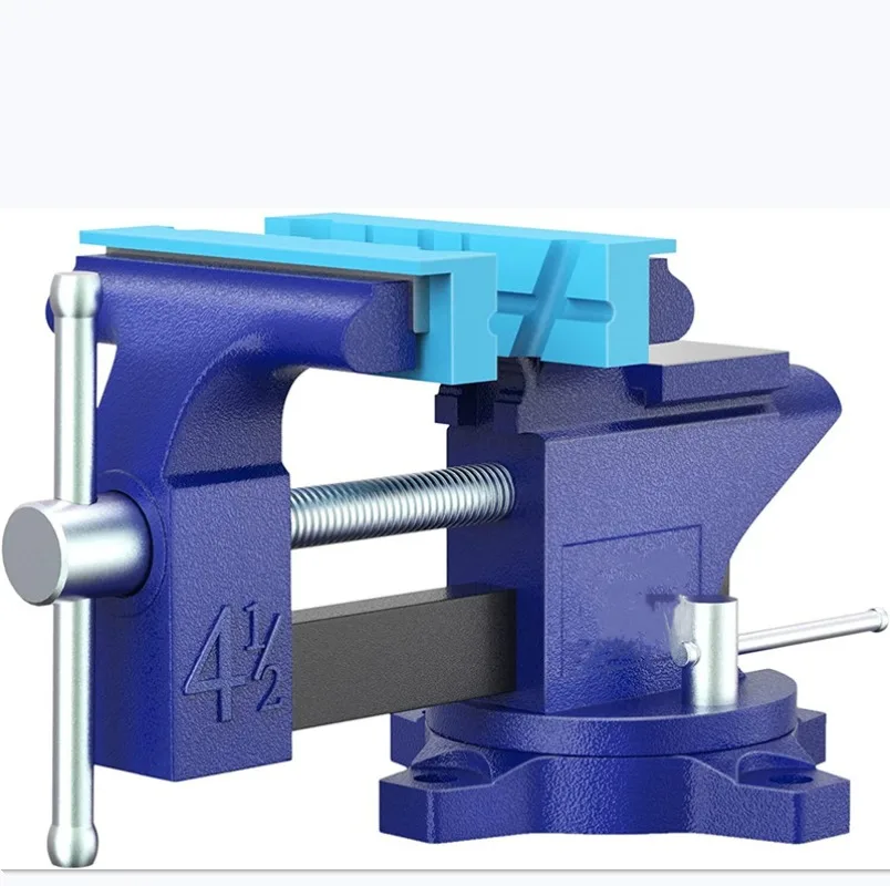 Small household 4.5 European steel bench vice with anvil surface, small bench vice