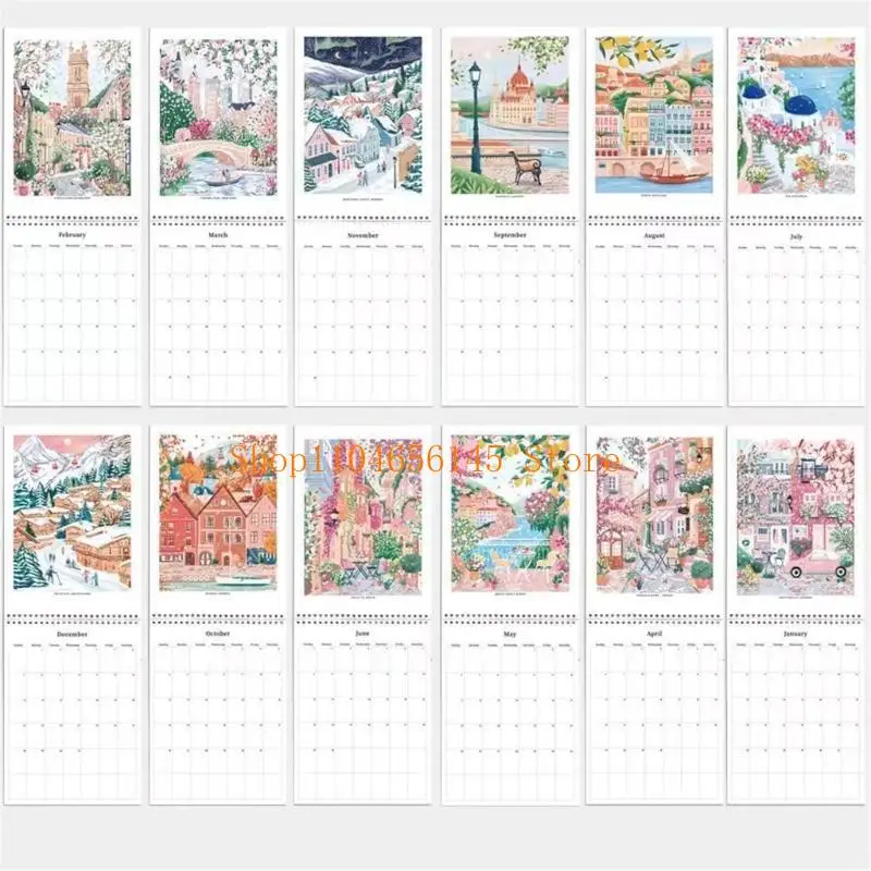 5asd 2025 Travel Checklist Calendar Twin-Coil Binding 2025 Monthly Calendar Planner