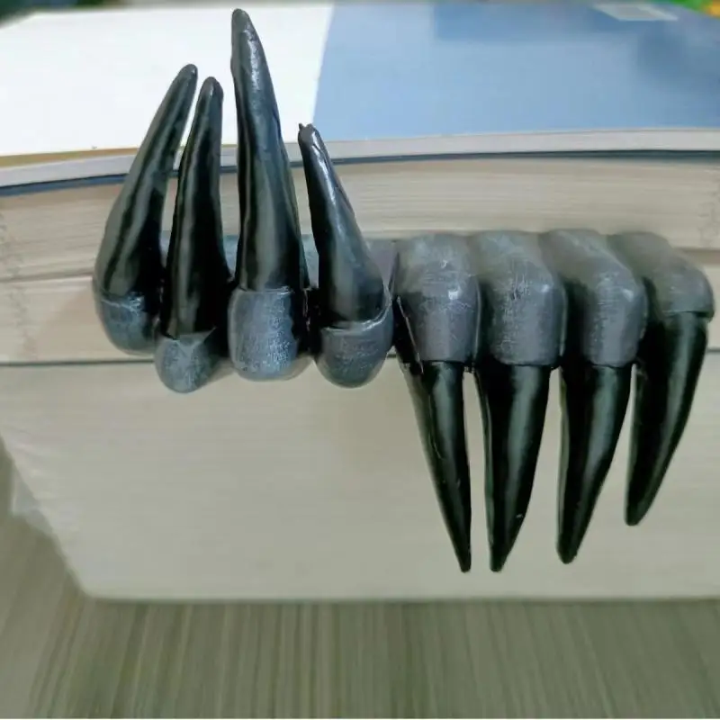 Halloween Cosplay Props Terrifying Demon Hand Bookmark Claw Resin Craft Table Decoration Ornament Black Long Finger