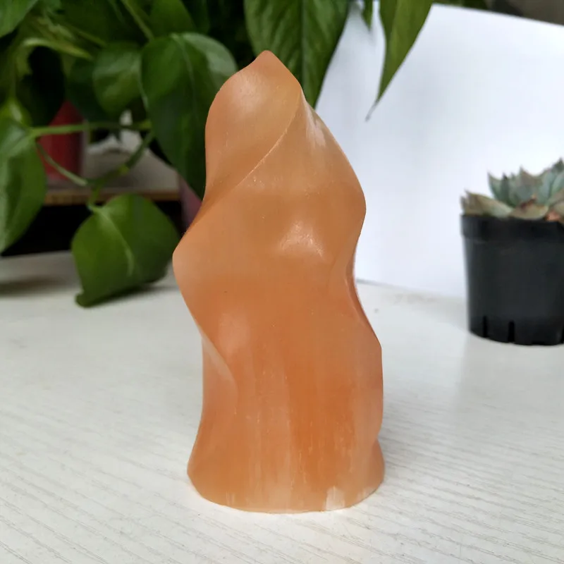 

Natural Orange Selenite Crystal Flame Stone Freeform Room Decor Gypsum Meditation Spiritual ChakraHealing stones and crystals