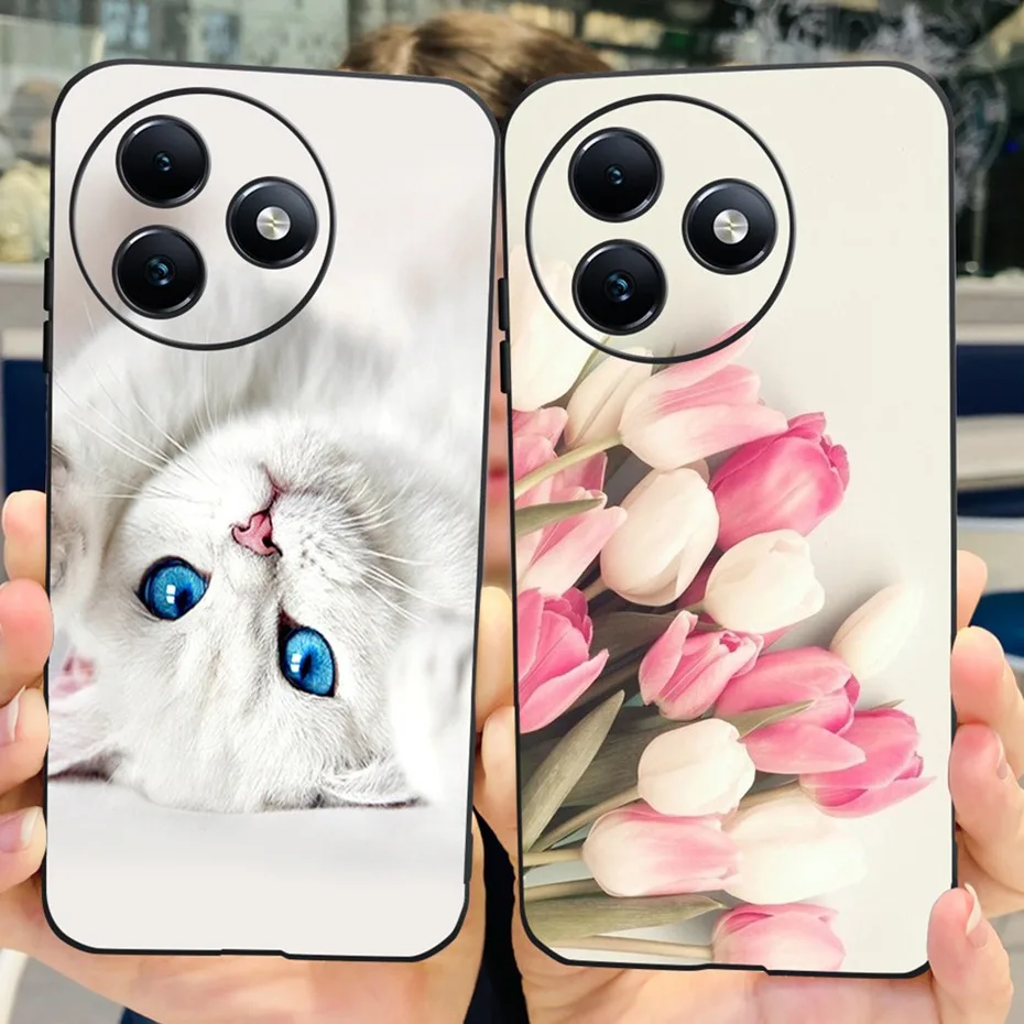 Cute Phone Case For Itel S24 Soft TPU Black Silicone Cases Cover For itel S24 S667LN