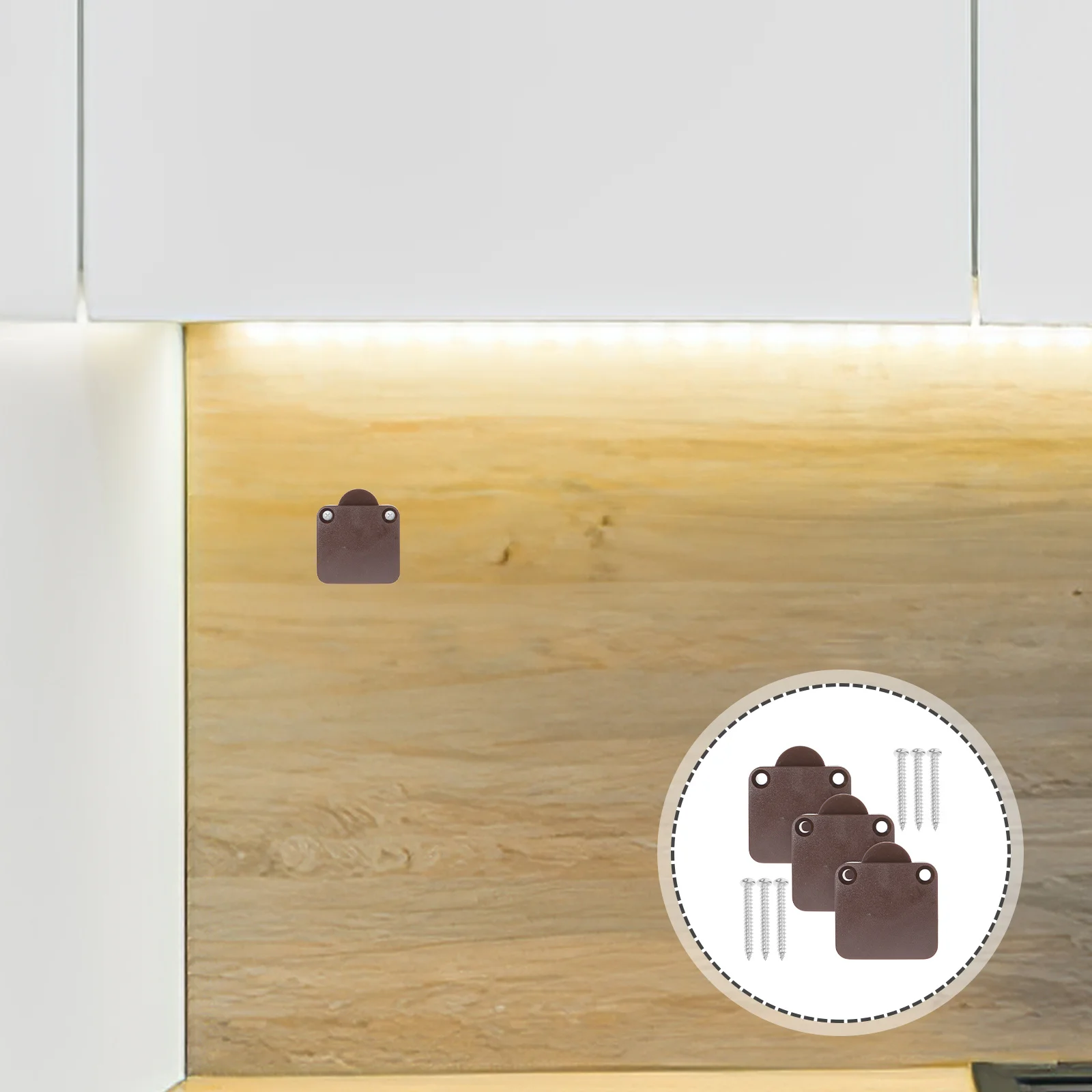 

3pcs Cabinet Door Light Switch Flame-Retardant Sturdy For Wardrobe Closet Pantry Drawer Automatic Lighting On Off Touch Control