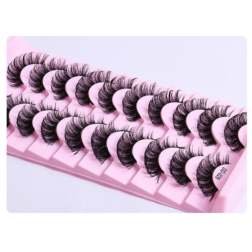 10 paia DD Curl Russian Strip Lashes Fluffy Volume ciglia finte DD Curl drammatico disordinato finto visone ciglia finte Make Up