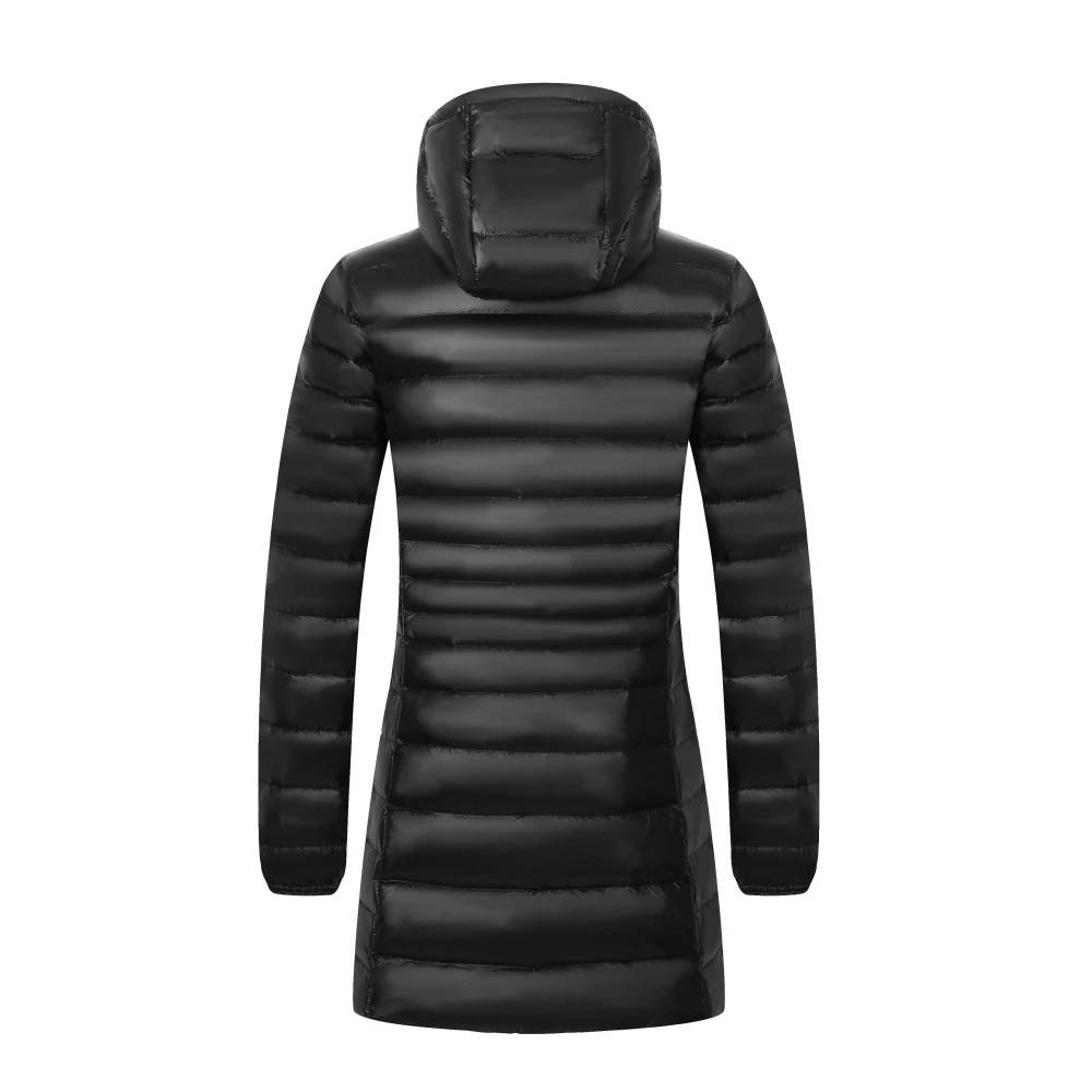 Ladies Long Warm Down Coat with Portable Storage Bag Women Light Down Jacket Women\'s Overcoats Hip-Length  High Street