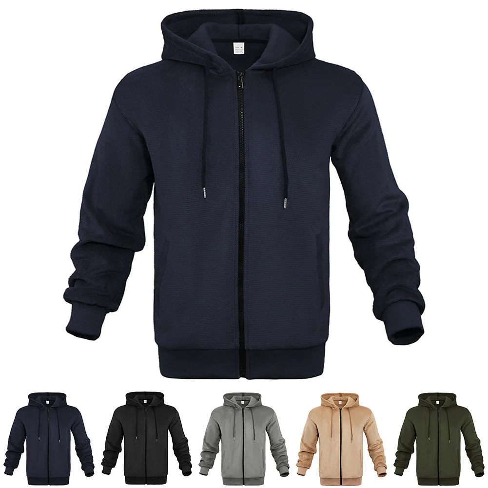 للرجال للتنقل سترة بقلنسوة نزهات غير رسمية نمط التنقل سترة خفيفة الوزن متعددة الاستخدامات من نسيج البوليستر #6