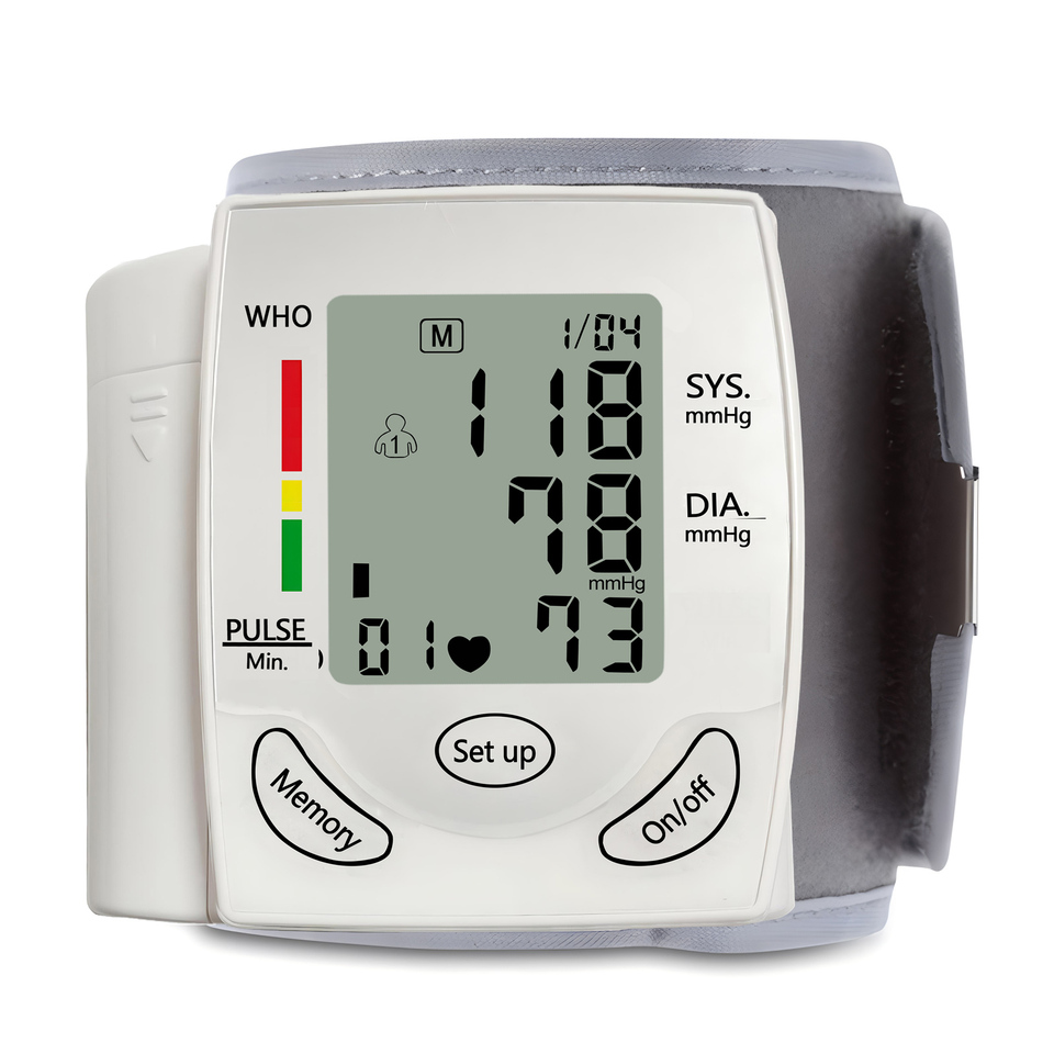 Automatic Digital Wrist Blood Pressure Monitor Sphygmomanometer Heart Rate, Pulse & SpO₂ Oximeter for Home Health Use Oximeter 