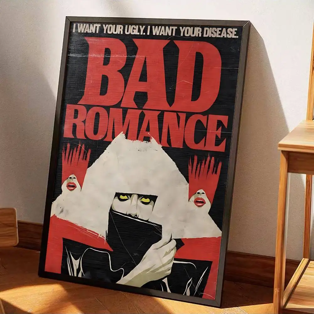 شعبية الكلاسيكية المغني L-lady-GagaS Vintage الملصقات لزجة الرجعية كرافت ورقة ملصق DIY بها بنفسك غرفة بار مقهى ملصقات طلاء جدران #5