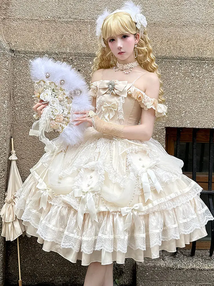 فستان جديد أنيق ورائع على طراز الأميرة لوليتا لعام 2025 لحفلات الزفاف وأعياد الميلاد وحفلات السهرة فستان فتاة حلوة يوميًا