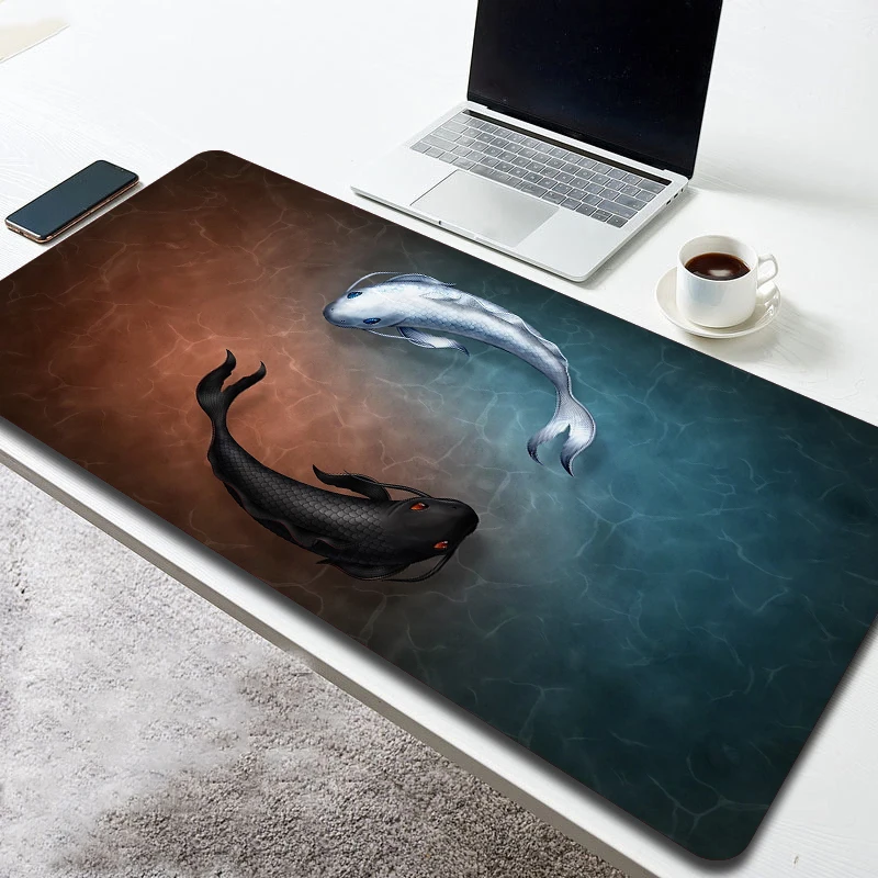 400x900 Large Size Fish Mange Art Mouse Pad Notebook Keyboard Table Pad XXL Gamer Anti Slip Anime Mousepad Stuff Accessories Rug