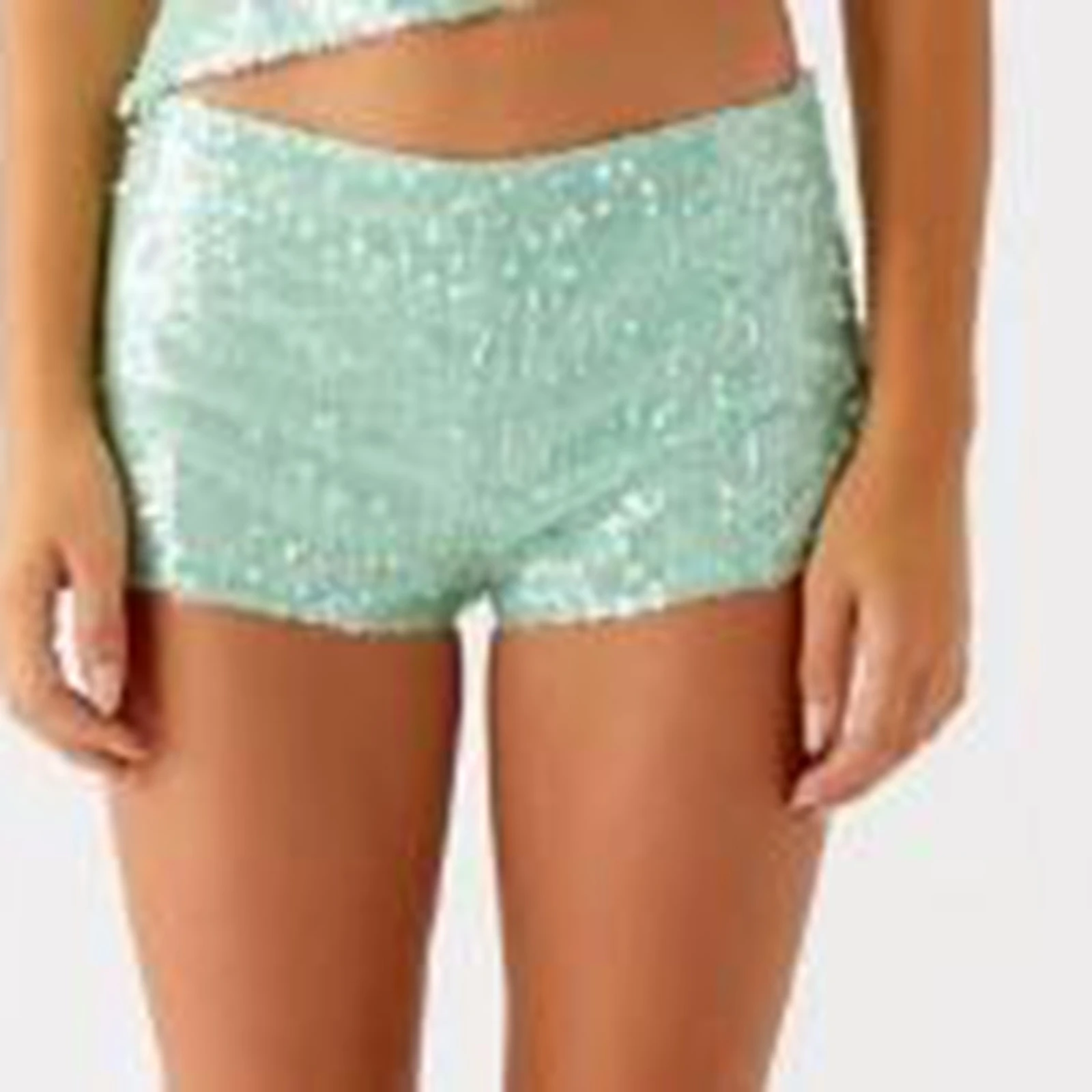 20225 Y2K Donne Paillettes Bling Shorts Estate Colore Solido Partito per Beach Cocktail Club Streetwear Pantalones De Mujer