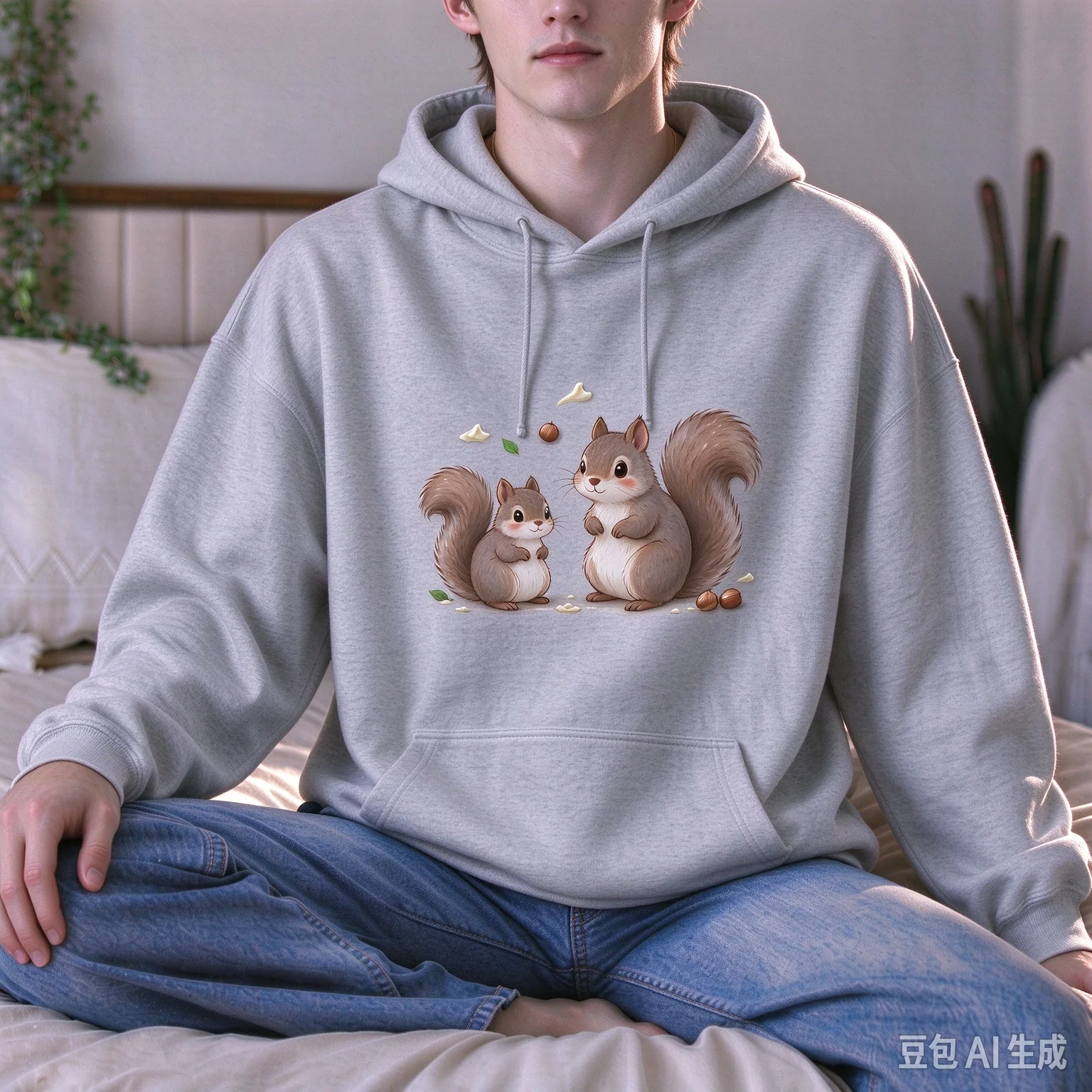 Sweet Day Two Strawberries Graphic Hoodie for Women, Cute Fruit Print Oversized Hooded Sweatshirt, Casual Cozy Pullover Hoodie