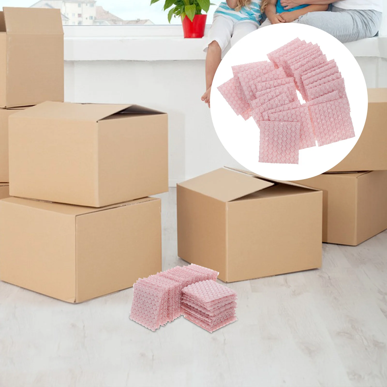 50 قطعة من أكياس وسائد التعبئة الوردية السميكة المقاومة للصدمات، مثالية للشركات الصغيرة