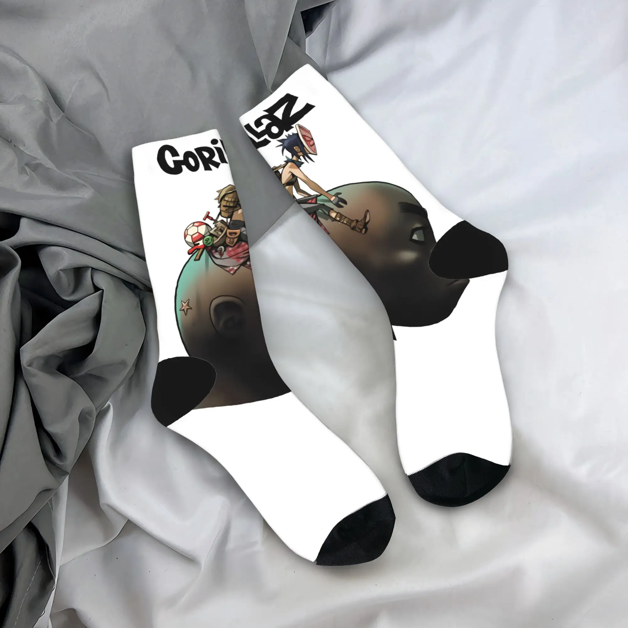

Gorillazs Socks Graphic Stockings Non Slip Couple Socks Quality Autumn Retro Cycling Socks