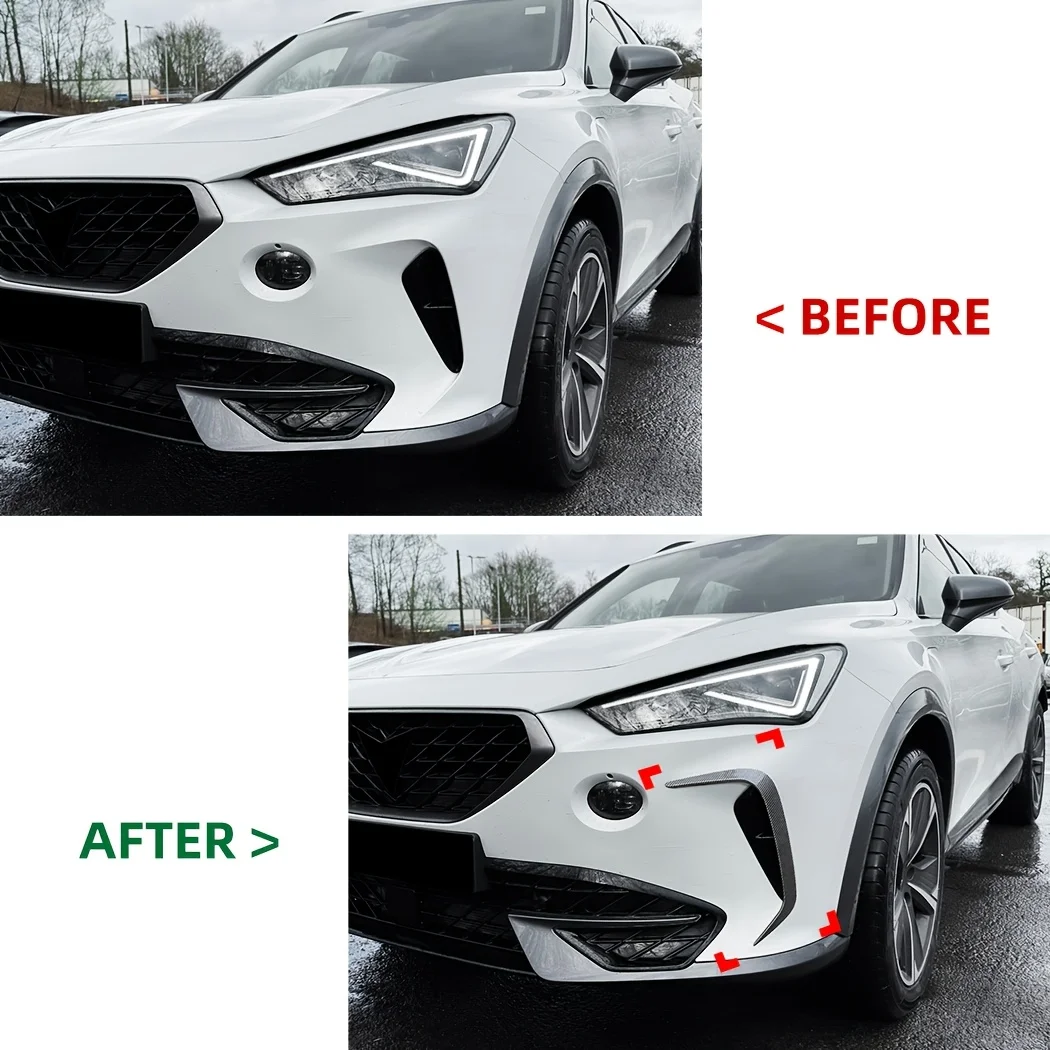 Für Cupra Formentor MK1 Pre-Facelift 2020 2021 2022 2023 2024 Auto-Frontstoßstangenabdeckung Zierleiste Lüftungsöffnung Windmesser Karosserie-Kit – Detail 2