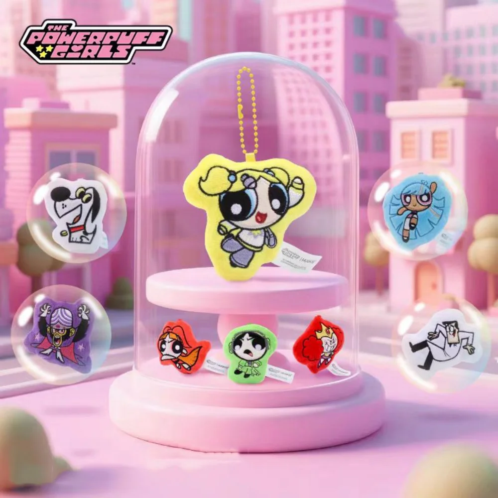 Genuine The Powerpuff Girls Plush Magnetic Dolls Toys Cartoon Blossom Bubbles Buttercup Mini Characters Plushies Gifts For Girl
