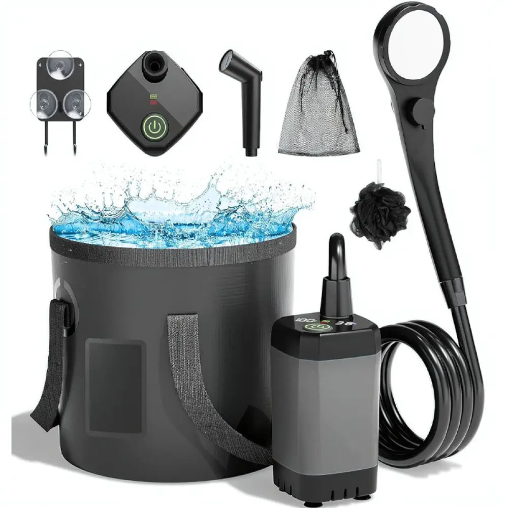 Outdoor Electric Shower Portable Camping Water Pump Handheld Battery Sprayer For Travel Hiking Backpacking Pet Washing Tool