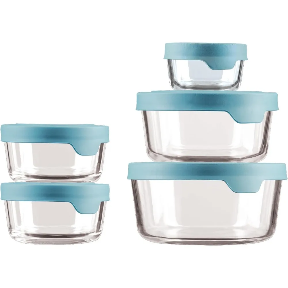 

10-Piece Glass Food Storage Containers with Airtight Lids, Microwave & Dishwasher Safe