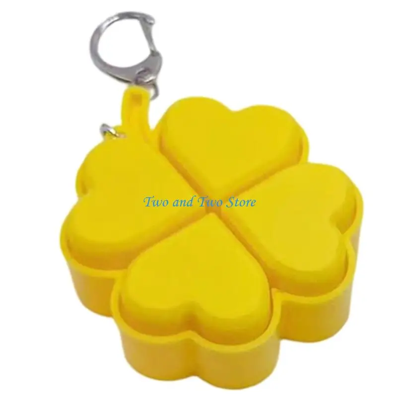 HX6F Bright And Cheerful Lucky Clovers Keychain High Quality Alloy Small Keyrings Pendant For Long Lasting