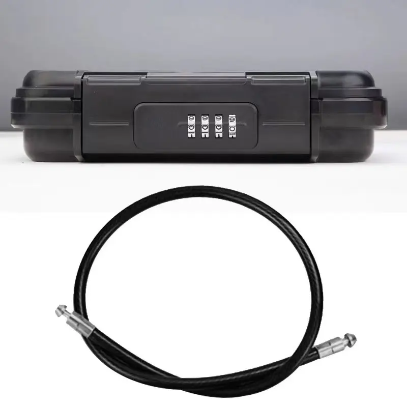 Safe Lock Box Portable Safe Case 4-Digit Combination Lock With Rope Outdoor Camp Hiking Sports Gym Security Storage Key Box