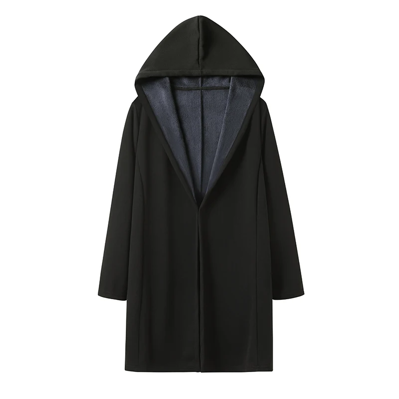 

Мужской повседневный длинный плащ с капюшоном, ветровка 2026, весенняя мужская мода, кардиган в стиле панк, хип-хоп, уличный плащ, плащ унисекс