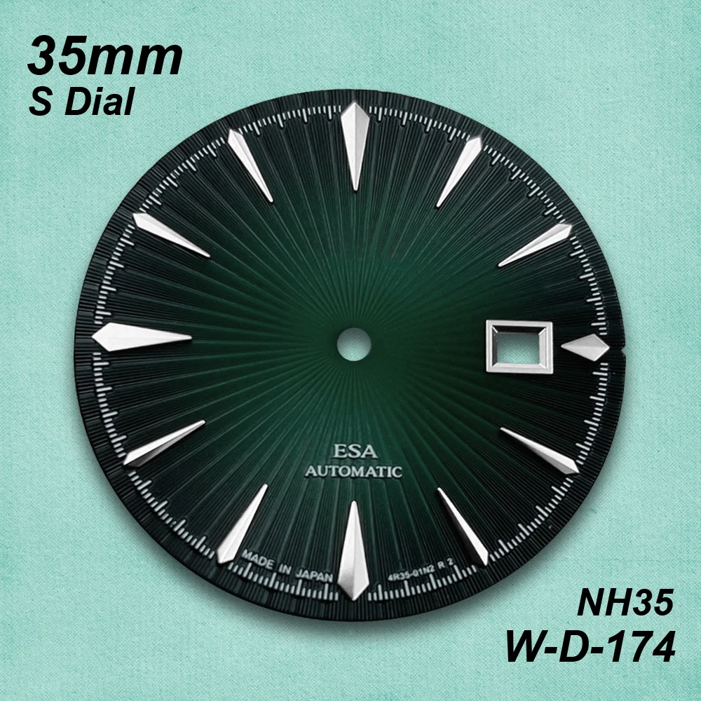 35mm Cocktail S Dial Fit NH35/NH36/4R/7S Automatic Movement High-Quality Vertical Grain Dial Watch Modification Accessories