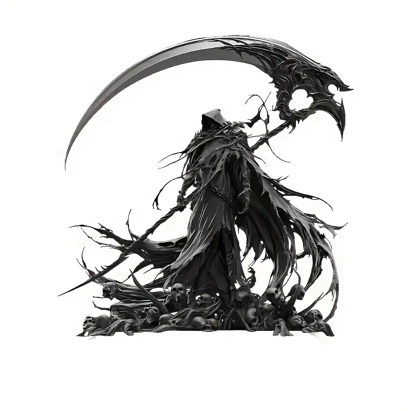 Grim Reaper with Sickle Waterproof Car Decorative Decal, Suitable for Cars, Laptops, Bumpers, Helmets, Glass Window Sticker