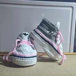 Handmade Newborn Baby Boys Girls Crib Shoes Infant Boys Girls First Walkers Crochet Knit Winter Warm Booties Toddler Warm Shoes