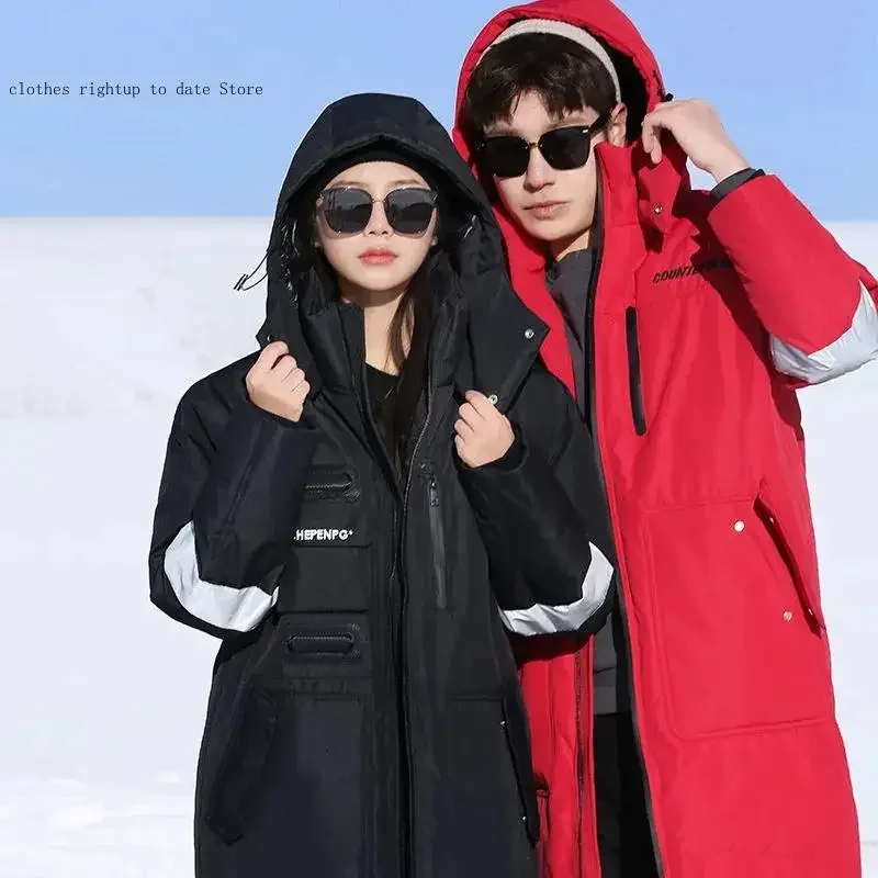 Large Size Hooded Warm Down Jacket Long Overcoat New Arrival Couple Outfit Down Coats Winter White Duck Down Coats Womens man