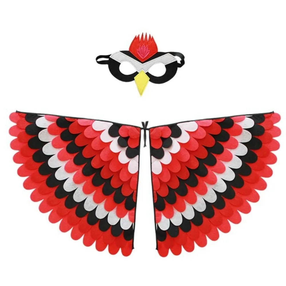 Cute Felt Cloth Halloween Cloak with Mask Bird Wings Robe Halloween Children Costume Owl Cosplay Cape Mask Set Costume Ball