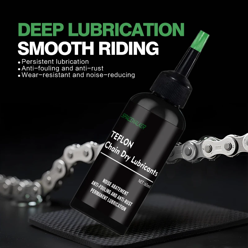 Bicycle dry chain oil - 60 ml, high-performance lubricant, dust-proof, not easy to get dirty, portable, reduces chain noise